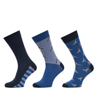 Skarpetki męskie - Zestaw 3 par wysokich skarpet męskich Barbour Beagle Dog MGS0070BL71 Niebieski - miniaturka - grafika 1