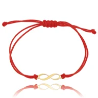 Bransoletki - Bransoletka czerwony sznurek nieskończoność pr. 585 - miniaturka - grafika 1
