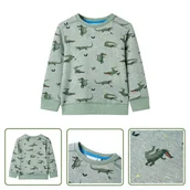 Bluzy dla dziewczynek - Bluza dziecięca - jasny melanż khaki - 92 - Bluza Dla Dziecka - miniaturka - grafika 1