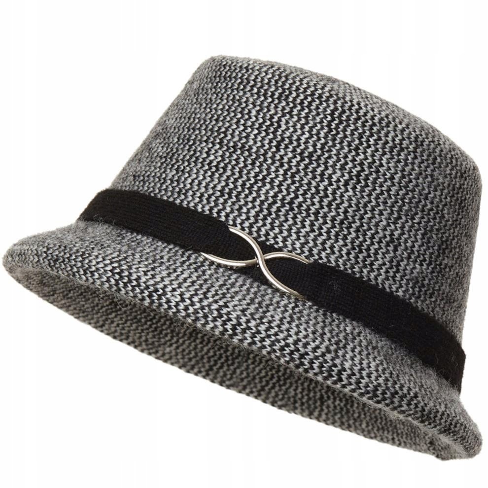 Kapelusz damski MERCEDES Czarny/ecru pepitka