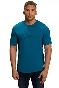 JP 1880 Męski t-shirt z rękawami do łokci z dużym haftem, niebiesko-zielony, 6XL, niebiesko-zielony, 6XL - Koszulki męskie - miniaturka - grafika 1