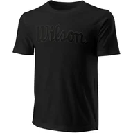 Koszulki sportowe męskie - Koszulka tenisowa WILSON Script Eco Cotton Tee Slimfit - miniaturka - grafika 1
