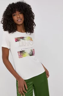 Koszulki i topy damskie - LIU JO t-shirt damski kolor beżowy - grafika 1