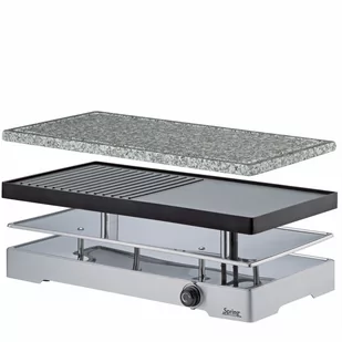 Raclette/grill stołowy, dla 8 os., 2 płyty grzewcze: kamienna/grillowa, 42,5 x 21,5 x 14,5 cm kod: SP-3267320001 + Sprawdź na SuperWnetrze.pl - Zestawy do fondue - miniaturka - grafika 1
