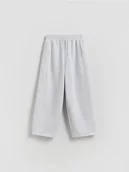 Spodnie i spodenki dla dziewczynek - Reserved - Spodnie dresowe z ociepleniem - jasnoszary - miniaturka - grafika 1