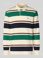 Koszulki męskie - Bluza z kołnierzykiem polo i wyhaftowanym logo - miniaturka - grafika 1