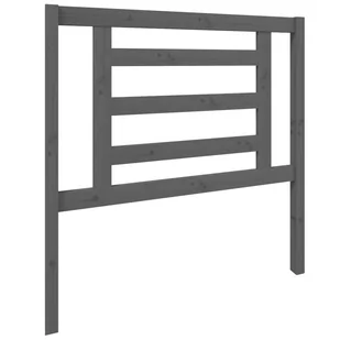 Lumarko Wezgłowie łóżka, szare, 96x4x100 cm, lite drewno sosnowe - Inne meble do sypialni - miniaturka - grafika 3