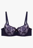 Biustonosze - Granatowy Koronkowy Biustonosz o Fasonie Full Cup Nexahoa - Renee - miniaturka - grafika 1