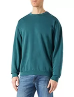 Swetry męskie - Urban Classics Męska bluza Pigment Dyed Crew Neck Basic sweter dla mężczyzn dostępny w 4 kolorach, rozmiary S - 5XL, morski, L - miniaturka - grafika 1