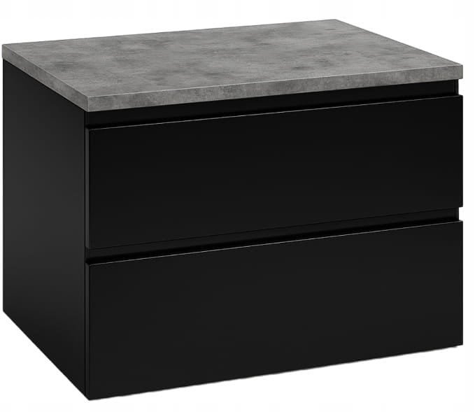 Szafka łazienkowa wisząca czarna 80x50cm z blatem pod umywalkę Modus