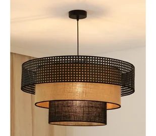 Brilagi - Żyrandol na lince DAKOTA LUNETA 1xE27/15W/230V śr. 60 cm czarny/beżowy - Lampy sufitowe - miniaturka - grafika 1