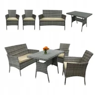 Meble ogrodowe - ZESTAW MEBLI DO OGRODU TARASU OBIADOWY RATTAN 4 OSOBOWY LIDO JASNY SZARY - miniaturka - grafika 1
