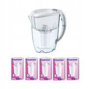 Dzbanki filtrujące - Dzbanek filtrujący Aquaphor Prestige 2.8 l z 6 wkładami A5 Mg, biały - miniaturka - grafika 1
