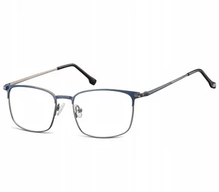 Sunoptic Oprawki korekcyjne zerówki okulary męskie prostokątne 894B grafitowy + granatowy - Okulary korekcyjne, oprawki, szkła - miniaturka - grafika 1