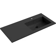 Umywalki - Mexen Otis umywalka wpuszczana w blat prawa 101 x 46,5 cm, czarna mat - 25181071P - miniaturka - grafika 1