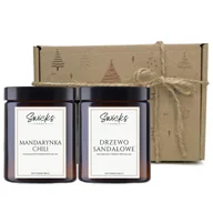 Świece - Zestaw świec na prezent świece sojowe 2x180mlMANDARYNKA, DRZEWO SANDAŁOWE - miniaturka - grafika 1
