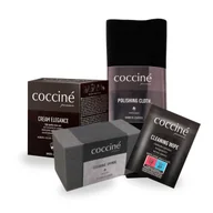 Środki do obuwia i ubrań - Krem Elegance Czarny Do Butów Szmatka Gąbka Chusteczka Coccine Zestaw 4w1 - miniaturka - grafika 1