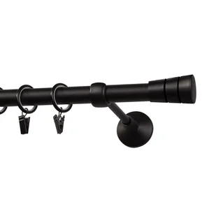 Karnisz Sycylia 160 cm pojedynczy czarny mat 19 mm - Karnisze - miniaturka - grafika 1