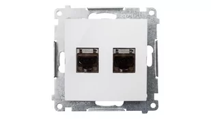 Kontakt Simon KONTAKT - Gniazdo Komputer Podwójne RJ45 kategoria 6 ekranowane z przes - Gniazdka elektryczne - miniaturka - grafika 1