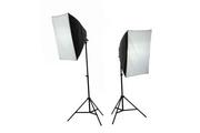 Lampy studyjne - Massa Lampa studyjna 2x Lampa Światła Ciągłego + Softbox 50x70 +8x 400w - miniaturka - grafika 1