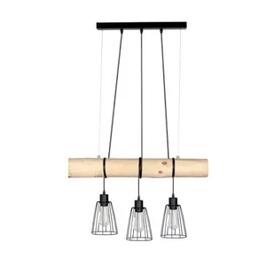 Spotlight Drewniana LAMPA wisząca TRABO SZORT 68214304 rustykalna OPRAWA ekologiczny ZWIS drewniana belka sosna czarny 68214304 - Lampy sufitowe - miniaturka - grafika 1