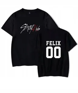 KOSZULKA Z NADRUKIEM MĘSKA ŚMIESZNA T-SHIRT STRAY KIDS KPOP FELIX - Koszulki męskie - miniaturka - grafika 1