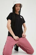 Koszulki sportowe damskie - The North Face t-shirt bawełniany damski kolor czarny - miniaturka - grafika 1