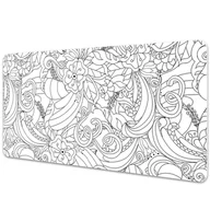 Podkładki na biurko - Mata na biurko Kwiaty Doodle 90x45 cm - miniaturka - grafika 1