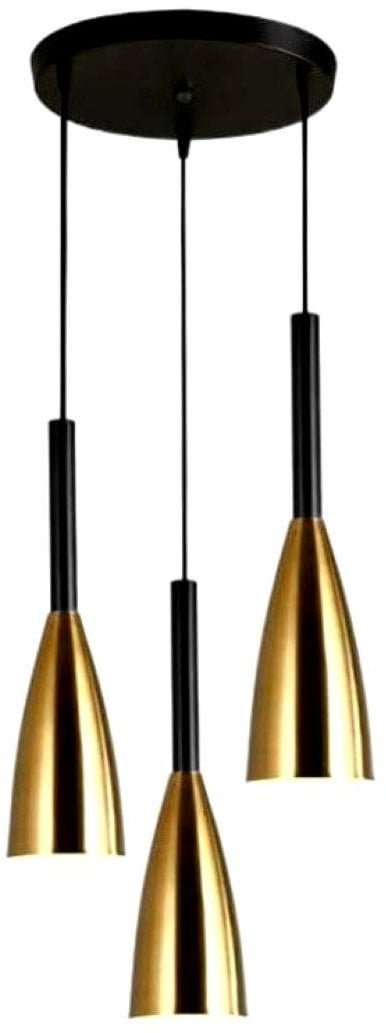 Lampa sufitowa metalowa klosz wisząca AT27-3SZ-Gold+Black