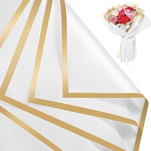 Papier do pakowania kwiatów biały wodoodporny 25 arkuszy 58x58 cm