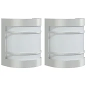 Lampy ogrodowe - vidaXL Kinkiety zewnętrzne, 2 szt. srebrne, stal nierdzewna - miniaturka - grafika 1