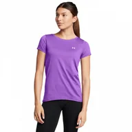 Koszulki i topy damskie - Damska koszulka treningowa Under Armour Tech Mesh SS - fioletowa - miniaturka - grafika 1