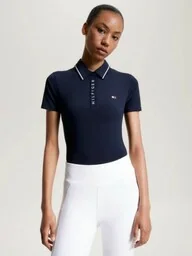 Tommy Hilfiger Equestrian Koszulka polo damska HARLEM LOGO - desert sky - Koszulki jeździeckie - miniaturka - grafika 1