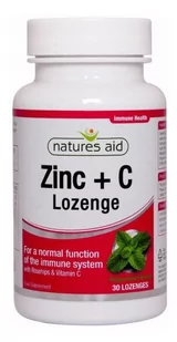 Natures AID AID CYNK Z WITAMINĄ C DO SSANIA 30TAB - Witaminy i minerały Natures AID AID CYNK Z WITAMINĄ C DO SSANIA 30TAB - Witaminy i minerały - miniaturka - grafika 1