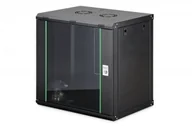 Szafy rack - Szafa Digitus Szafa sieciowa wisząca jednosekcyjna DIGITUS Dynamic 19" 12U, 600x450, szklane drzwi, czarny, nieskładana, 60kg DN-37109 - miniaturka - grafika 1