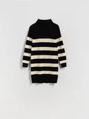 Swetry dla dziewczynek - Reserved - Dzianinowa sukienka w paski - wielobarwny - miniaturka - grafika 1
