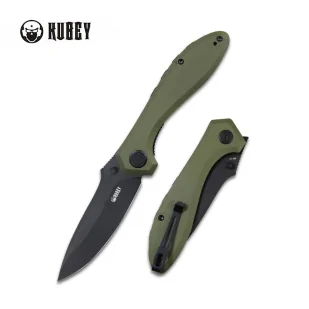 Kubey Ruckus OD Green G10, Dark Stonewashed AUS-10 by Sherif Manganas (KU314G) - Noże - miniaturka - grafika 1