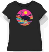 Koszulki i topy damskie - Koszulka damska czarna z motywem kolorowego strusia L - miniaturka - grafika 1