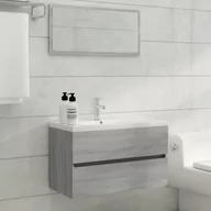 Meble łazienkowe - vidaXL 2-częściowy zestaw mebli łazienkowych, szary dąb sonoma - miniaturka - grafika 1