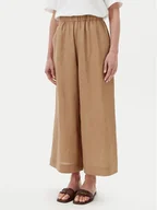 Spodnie damskie - Max Mara Spodnie materiałowe Minnie 2516131018 Beżowy Relaxed Fit - miniaturka - grafika 1