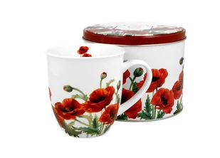Kubek do kawy i herbaty porcelanowy DUO CLASSIC POPPIES 400 ml - Kubki - miniaturka - grafika 1