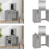 Toaletki - vidaXL Toaletka z lustrem szara Sonoma 90x50x132,5 cm - Toaletka - Toaletki - Stolik kosmetyczny - Stoliki kosmetyczne - miniaturka - grafika 1