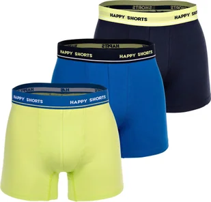 Bokserki męskie Happy Shorts, 3-pak - koszulka retro, logo w pasie niebieski/zielony M - Majtki męskie - miniaturka - grafika 1