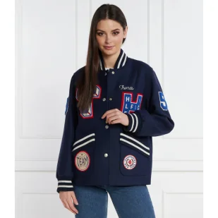 Tommy Hilfiger Kurtka bomber COLLEGIATE | Regular Fit | z dodatkiem wełny - Kurtki damskie - miniaturka - grafika 1