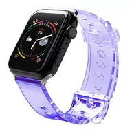 Etui i futerały do telefonów - Strap Light silikonowa opaska pasek bransoleta bransoletka do zegarka Watch 6 / 5 / 4 / 3 / 2 / SE (40mm / 38mm) fioletowy - miniaturka - grafika 1