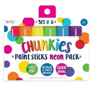KOLOROWE BALONIKI Farby w kredce Chunkies Paint Sticks Neon 6szt - Kolorowe Baloniki - Przybory szkolne - miniaturka - grafika 2