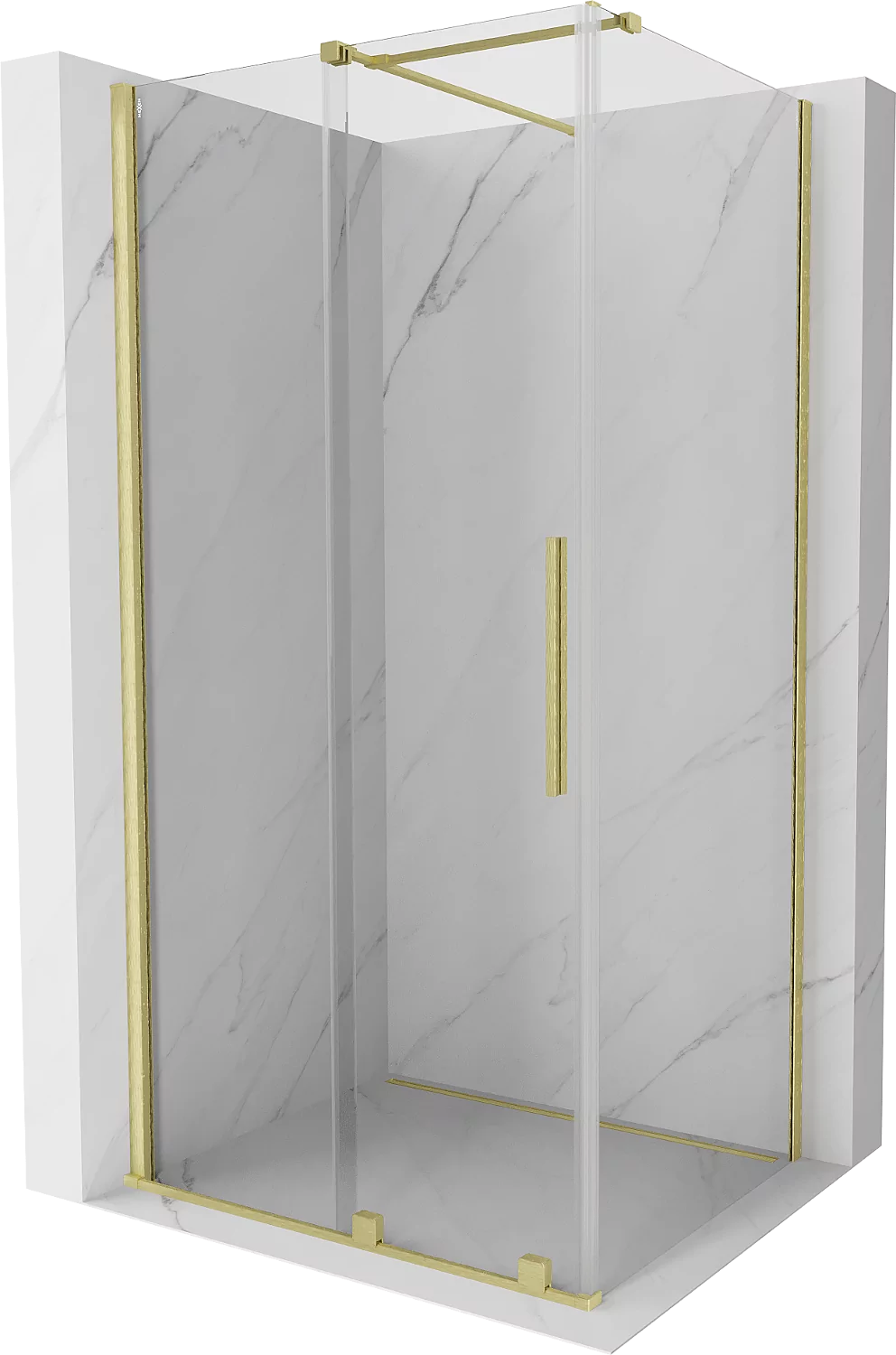 Mexen Velar kabina prysznicowa rozsuwana 120x80 cm, transparent, złota szczotkowana - 871-120-080-01-55