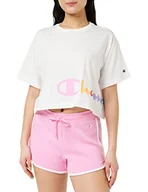 Koszulki i topy damskie - Champion Damska koszulka Legacy American Classics Logo Crop Oversize S/S, biały, L - miniaturka - grafika 1