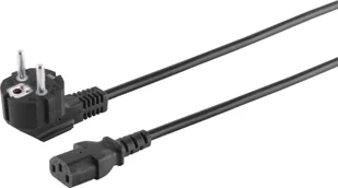 Kabel sieciowy S/CONN, wtyczka bezpieczeństwa 90° do gniazda IEC, 230 V do urządzeń IEC, CEE7/7-C13, VDE, 15,0 m (60007-15) - Kable miedziane - miniaturka - grafika 1