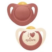 Smoczki uspokajające - NUK lateksowy smoczek uspokajający For Nature (0-6 miesięcy) x 2 szt (terakota) - miniaturka - grafika 1
